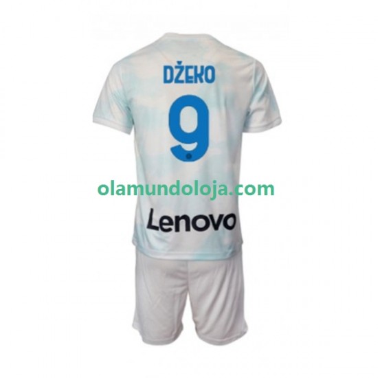 Camisola Inter de Milão Edin Dzeko 9 Criança Equipamento Segundo 2022-2023 Manga Curta